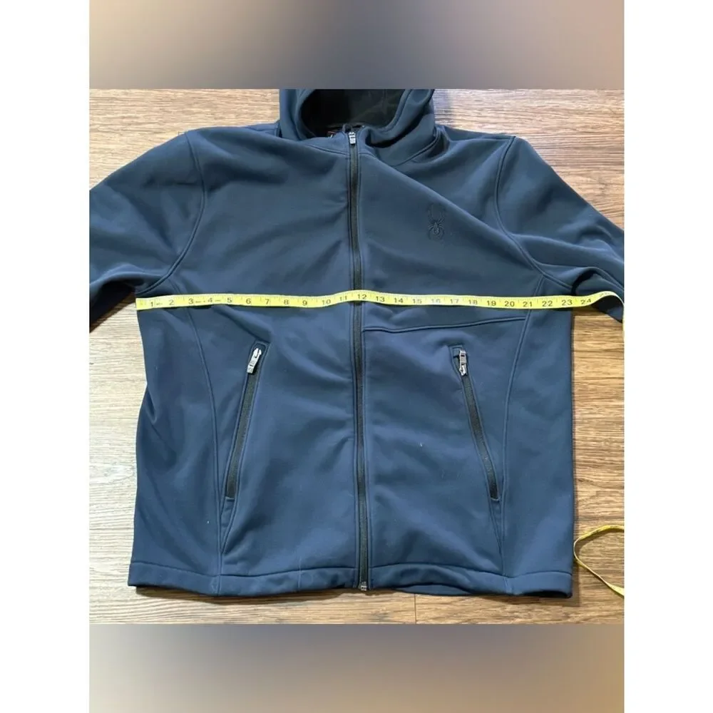 SPYDER MEN'S TRANSFORM HOODED SOFT SHELL JACKET, COLOR: POLAR (Dark Blue) Large